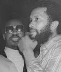 Roy pictured with Stevie Wonder.